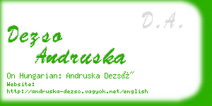 dezso andruska business card